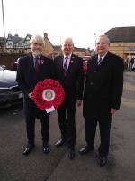 Rotarians preparing for the Remembrance Day Parade